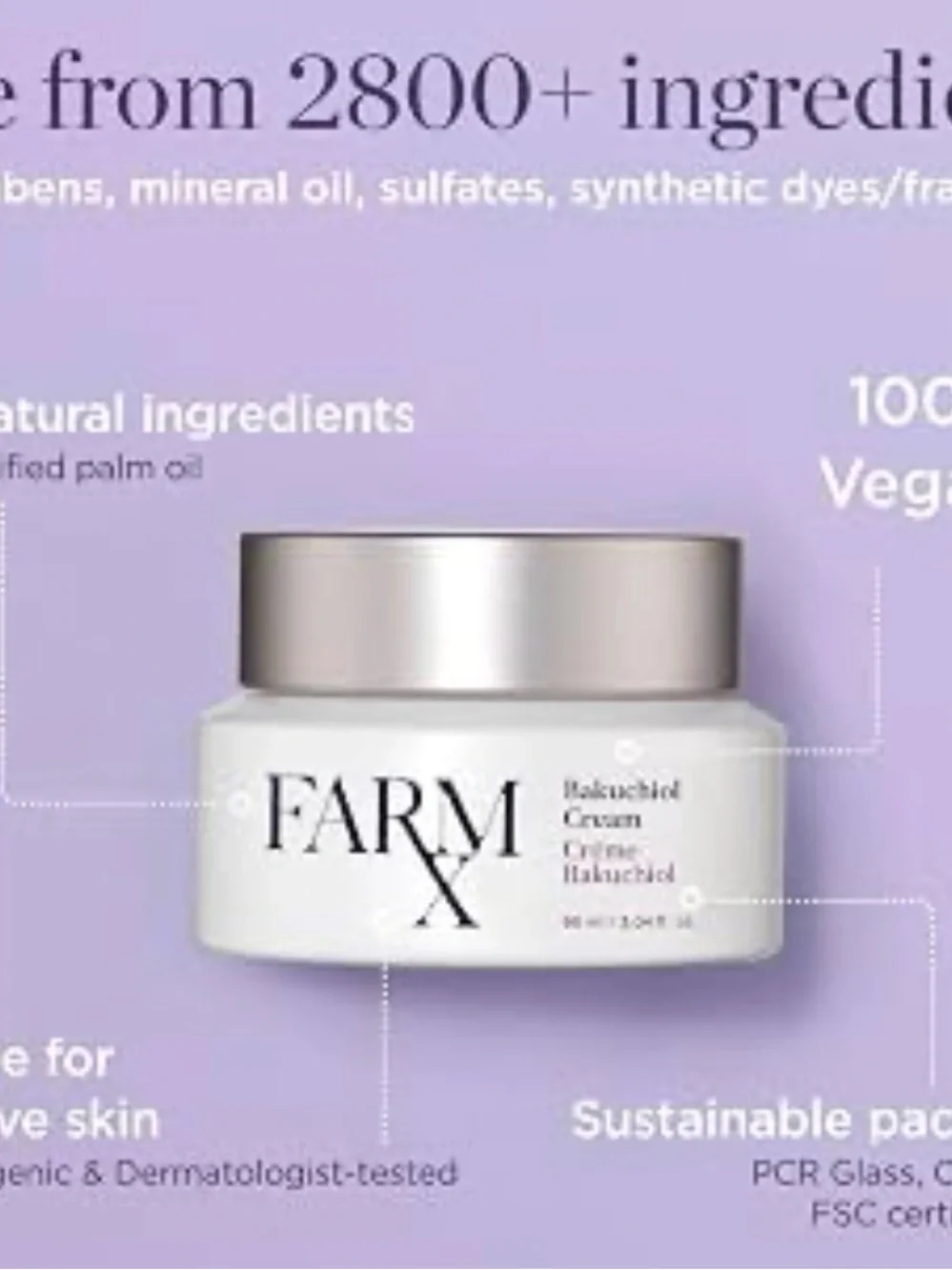 Avon Farm X Bakuchiol Cream Purple and Beige Box